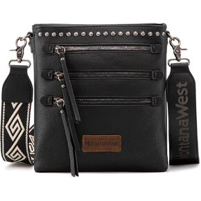 Montana West Crossbody Bags for Women Multi Zip Pocket Crossover Purses with Guitar Strap in Kuwait