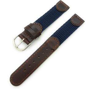 16mm Canvas Nylon Leather Watch Band Swiss Army Style