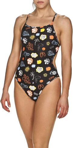 Arena Women's Print Challenge Back Reversible MaxLife One Piece Athletic Training Swimsuit in Saudi Arabia