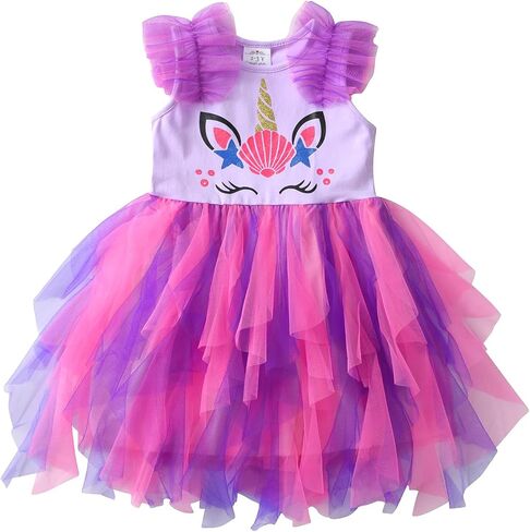 DXTON Toddler Girl Summer Short Sleeve Tutu Party Wedding Birthday Dresses in Saudi Arabia