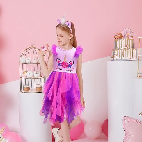 DXTON Toddler Girl Summer Short Sleeve Tutu Party Wedding Birthday Dresses in Saudi Arabia