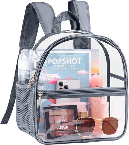 Mossio Clear PVC Mini Backpack Stadium Approved, Backpack with Adjustable Strap for Concert, Beach, Work, Travel & Sporting in Kuwait