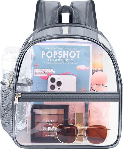 Mossio Clear PVC Mini Backpack Stadium Approved, Backpack with Adjustable Strap for Concert, Beach, Work, Travel & Sporting in Kuwait