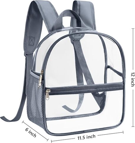 Mossio Clear PVC Mini Backpack Stadium Approved, Backpack with Adjustable Strap for Concert, Beach, Work, Travel & Sporting in Kuwait
