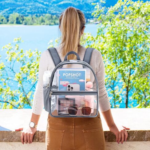Mossio Clear PVC Mini Backpack Stadium Approved, Backpack with Adjustable Strap for Concert, Beach, Work, Travel & Sporting in Kuwait