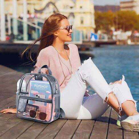 Mossio Clear PVC Mini Backpack Stadium Approved, Backpack with Adjustable Strap for Concert, Beach, Work, Travel & Sporting in Kuwait