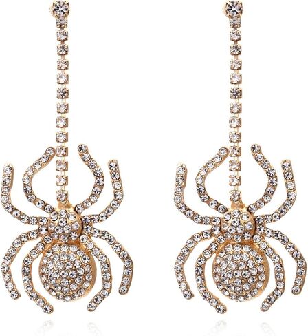Spider Earrings for Women Halloween Rhinestones Drop Dangle Earring Gothic Halloween Party Accessories in Kuwait