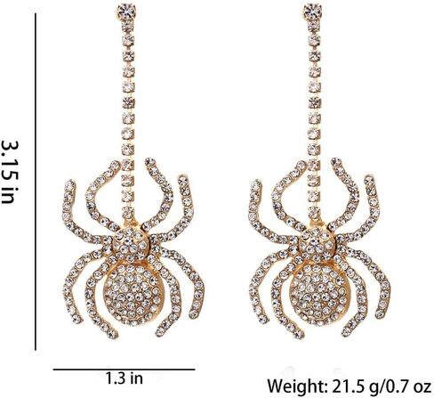 Spider Earrings for Women Halloween Rhinestones Drop Dangle Earring Gothic Halloween Party Accessories in Kuwait