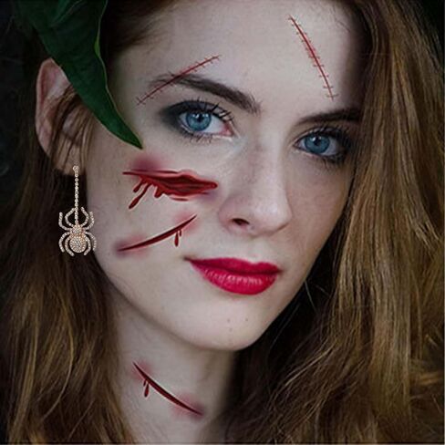 Spider Earrings for Women Halloween Rhinestones Drop Dangle Earring Gothic Halloween Party Accessories in Kuwait