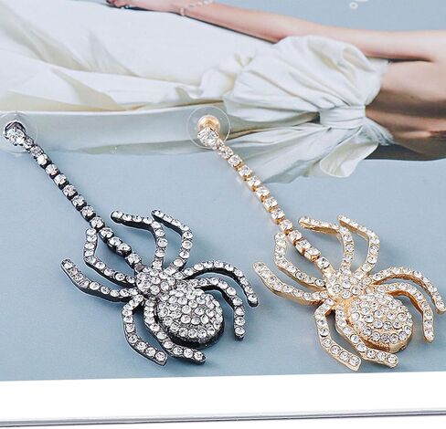 Spider Earrings for Women Halloween Rhinestones Drop Dangle Earring Gothic Halloween Party Accessories in Kuwait