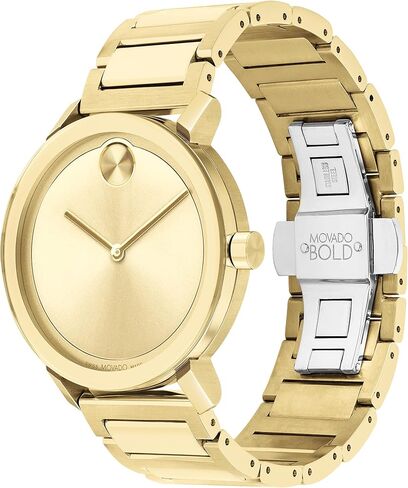 Movado Men's Bold Evolution Pale Gold Ion-Plated Steel Case and Link Bracelet, Yellow Gold in Saudi Arabia