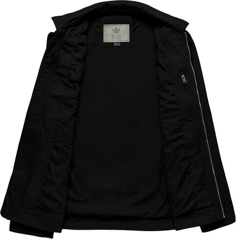 WenVen Men's Casual Canvas Cotton Jacket Lightweight Military Utility Jacket in Kuwait