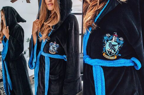 Harry Potter Ravenclaw Hooded Bathrobe for Men/Women | Soft Plush Spa Robe for Adults | Lightweight Fleece Shower Robe With Belted Tie | One Size Fits Most Adults in Saudi Arabia