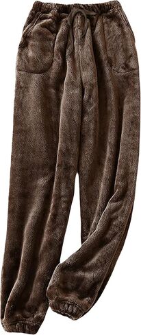 UANEO Womens Fluffy Pajama Pants Casual Warm Fuzzy Fleece Lounge Pants With Pockets in Kuwait