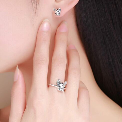 أقراط بلدغ الفرنسية من الفضة الاسترليني أقراط مسمار المينا للبنات هدية عيد الحب من بريزنتسكي in Kuwait