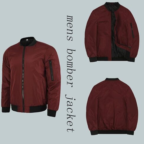 سترة منفوخة للرجال من SUNDAY ROSE خفيفة الوزن سترات ربيعية غير رسمية سترة واقية معطف سليم صالح نشط مقاوم للماء جيوب بسحاب in Kuwait