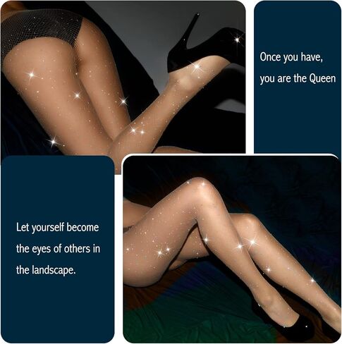 Mini Kitty 2 Pairs Rhinestone Fishnets Stockings Sexy Sparkly Tights High Waist Mesh Pantyhose With Bling Crystals Fishnets in Kuwait