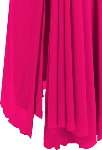 Angel-fashions المرأة كتف واحد Ruching الديكور الشريط ثوب السهرة الناعمة in Kuwait
