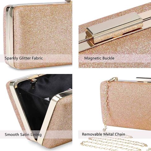 Selight Glitter Clutch Purse for Women Wedding Evening Bag Sparkle Formal Bridal Purse Ladies Prom Cocktail Party Handbag in Saudi Arabia
