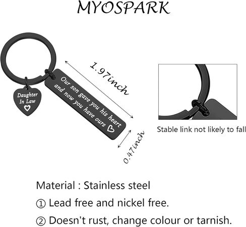 MYOSPARK ابنة في القانون المفاتيح ابننا أعطاك قلبه ابنة في القانون هدية لعيد الزفاف هدية تذكارية in Kuwait