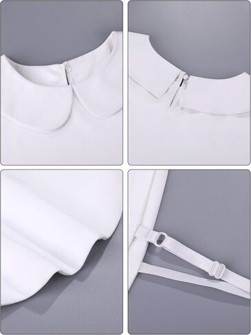Sumind Fake Collar Faux Doll Collar Detachable Blouse Half Shirts Collar for Girls Women Skirt Dress Blouse, White in Saudi Arabia