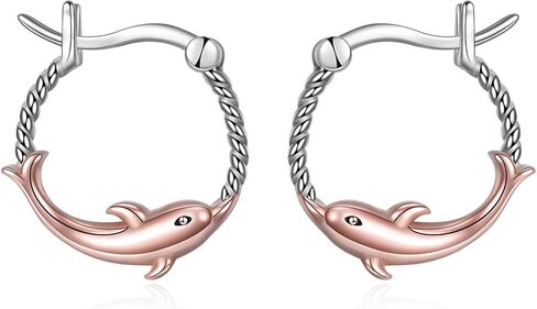 Cat/French Bulldog/Koala/Panda/Elephant/Pig/Penguin/Dolphin/Octopus/Shark/Butterfly/Bat/Hedgehog Earrings for Women Sterling Silver Animal Hoop Earrings Jewelry Gifts for Animal Lovers in Saudi Arabia