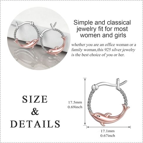 Cat/French Bulldog/Koala/Panda/Elephant/Pig/Penguin/Dolphin/Octopus/Shark/Butterfly/Bat/Hedgehog Earrings for Women Sterling Silver Animal Hoop Earrings Jewelry Gifts for Animal Lovers in Saudi Arabia