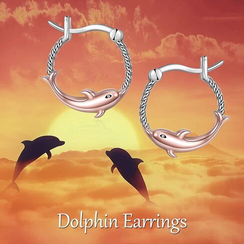 Cat/French Bulldog/Koala/Panda/Elephant/Pig/Penguin/Dolphin/Octopus/Shark/Butterfly/Bat/Hedgehog Earrings for Women Sterling Silver Animal Hoop Earrings Jewelry Gifts for Animal Lovers in Saudi Arabia
