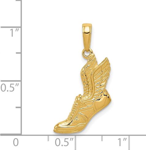 Running Shoe with Wings Pendant in Real 10k or 14k Gold in Kuwait