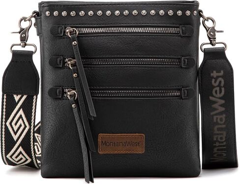 Montana West Crossbody Bags for Women Multi Zip Pocket Crossover Purses with Guitar Strap in Kuwait