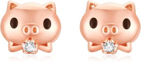 أقراط خنزير 925 من الفضة الإسترليني على شكل خنزير متطاير أقراط على شكل حيوان لطيف مجوهرات خنزير هدية للنساء والفتيات المراهقات in Kuwait