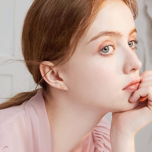 أقراط خنزير 925 من الفضة الإسترليني على شكل خنزير متطاير أقراط على شكل حيوان لطيف مجوهرات خنزير هدية للنساء والفتيات المراهقات in Kuwait