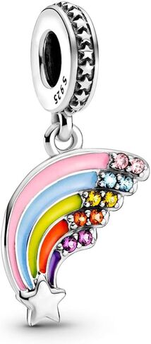 EZ Tuxedo Colorful Rainbow Dangle Charms 925 Sterling Silver Rainbow Pendant for Bracelets in Saudi Arabia