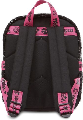 That Girl LayLay Mini Backpack PURSE for Girls, 10 inch, Sequin Material with Lace Up Grommet Details & Appliqued Patches, Adjustable Shoulder Straps, Light Weight Travel bag for kids in Saudi Arabia