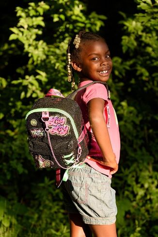 That Girl LayLay Mini Backpack PURSE for Girls, 10 inch, Sequin Material with Lace Up Grommet Details & Appliqued Patches, Adjustable Shoulder Straps, Light Weight Travel bag for kids in Saudi Arabia