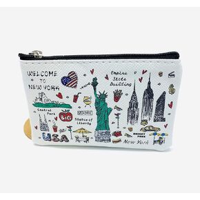 الفتيات والنساء أزياء لطيف كلاسيكي أنيق نيويورك تذكارية مفتاح التغيير حامل الحقيبة عملة المحفظة in Kuwait