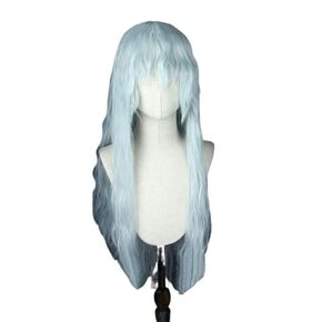 Gorgewg Men Wig for Berserk Griffith Cosplay Costume Wigs Long Curly Silver White Anime Hair in Kuwait