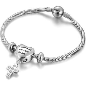 XIUDA سوار الجرة للرماد للنساء سوار حرق القلب للرماد الصليب الفولاذ المقاوم للصدأ مجوهرات حرق الجثث حامل رماد تذكاري in Kuwait