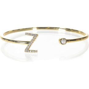 beya LUX Gold Bangle Bracelets for Women – Gold Initial Bracelet with Letter Charm – 18K Gold Plated Bracelets for Women – Chic and Dainty with Cubic Zirconia Stones in Kuwait