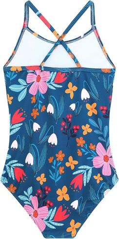 Girls One Piece Swimsuits Summer UPF 50+ Quick Dry Beach Bathing Suit Cross Shoulder Strap Swimwear 2-10 Years in Kuwait
