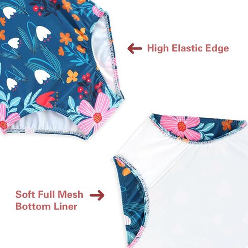 Girls One Piece Swimsuits Summer UPF 50+ Quick Dry Beach Bathing Suit Cross Shoulder Strap Swimwear 2-10 Years in Kuwait