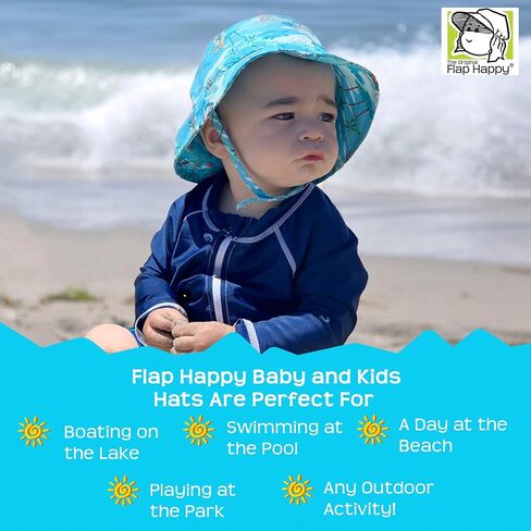 Flap Happy Children Unisex Bucket Hat UPF 50+, Highest Certified UV Sun Protection, Azo-free dye in Saudi Arabia