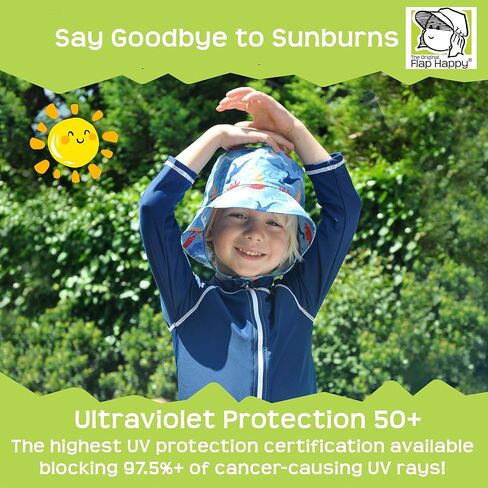 Flap Happy Children Unisex Bucket Hat UPF 50+, Highest Certified UV Sun Protection, Azo-free dye in Saudi Arabia