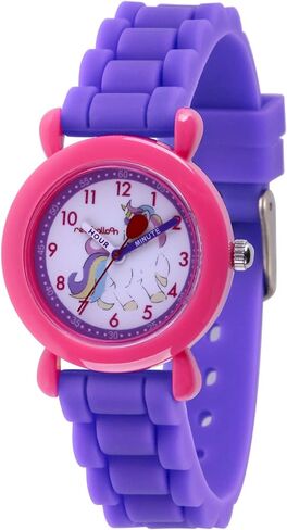 Red Balloon Unicorn Girls' Pink Plastic Time Teacher Watch,Purple Silicone Strap,WRB000140, Purple in Kuwait