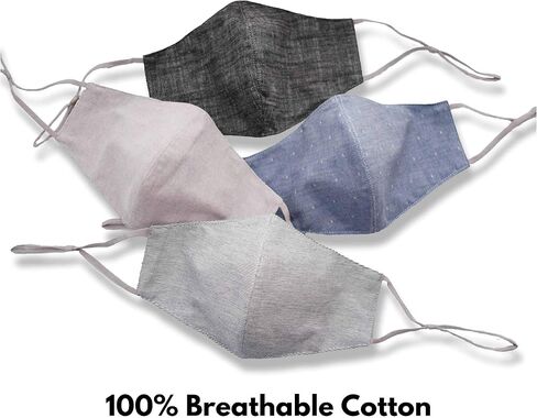 HOPE LOVE SHINE Face Mask Adjustable Filter Pocket Reusable Breathable Washable Cloth Mask Face Masks for Women Men - 4 Pack in Saudi Arabia