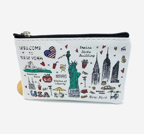 الفتيات والنساء أزياء لطيف كلاسيكي أنيق نيويورك تذكارية مفتاح التغيير حامل الحقيبة عملة المحفظة in Kuwait