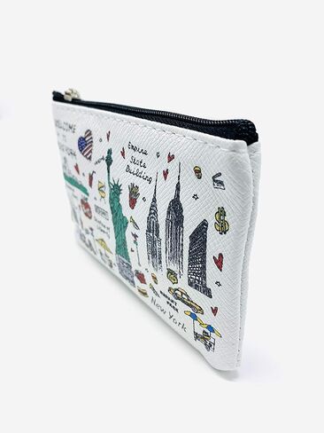 الفتيات والنساء أزياء لطيف كلاسيكي أنيق نيويورك تذكارية مفتاح التغيير حامل الحقيبة عملة المحفظة in Kuwait