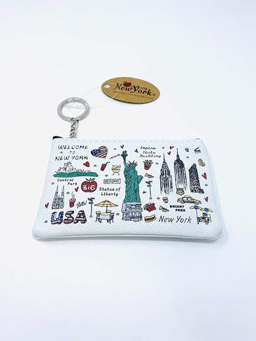 الفتيات والنساء أزياء لطيف كلاسيكي أنيق نيويورك تذكارية مفتاح التغيير حامل الحقيبة عملة المحفظة in Kuwait