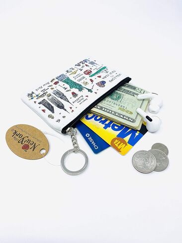 الفتيات والنساء أزياء لطيف كلاسيكي أنيق نيويورك تذكارية مفتاح التغيير حامل الحقيبة عملة المحفظة in Kuwait