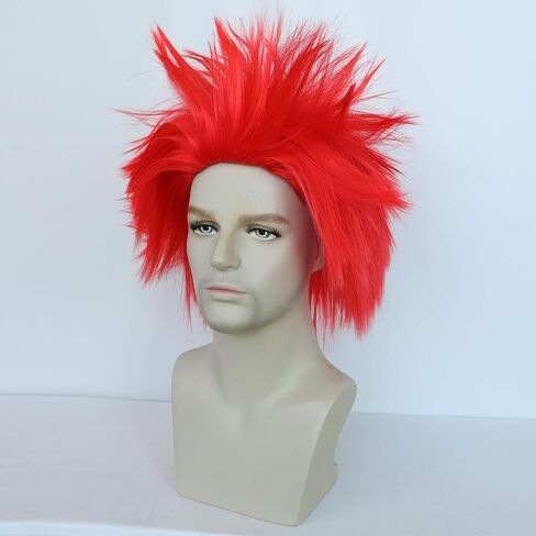 Anogol Hair Cap+ White Crazy Wig, Unique Spiky And Funny Wig, Crazy Hair Wig, Funky Fuzzy Wig, Pelucas Para Payasos, Short White Wig For Anime Cosplay Wig Halloween Costume Party Wig in Saudi Arabia